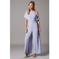 Petite Pleat Off The Shoulder Jumpsuit