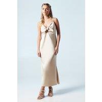 Oasis Women's Petite Strappy Tie Detail Bridesmaid Dress in Champagne | Size: 8