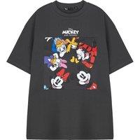 Disney Short Sleeved T-Shirt | Charcoal | Official Merch in Grey | Size: Small
