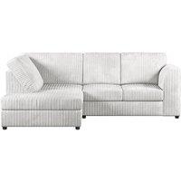 Furnishings For Less UK Luxor Jumbo Cord 4 Seater Corner sofa Left Hand Facing - Full Back in Silver