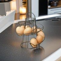 Modcraft Spiral Egg Holder Stand & Kitchen Storage Rack - Holds 18 Eggs - Black