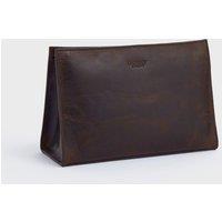 OSPREY LONDON Men's The Carter Leather Washbag in Brown