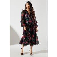 Organza Frill Maxi Dress