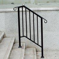 Gr8 Garden Outdoor Black Steel Handrail 2 Steps Garden Stairs Safety Grab Bannister Rail