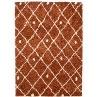 THE RUGS Snug Collection Nomadic Shaggy Rugs | I044A in Terracotta | Size: 120 cm x 170 cm