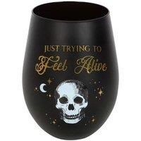 KDMD Trying to Feel Alive Stemless Wine Glass in Black