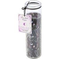 KDMD Crystal Witch Jasmine Tube Candle with Amethyst Chips in Black