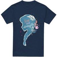 Frozen Find Your Strength Anna Silhouette T-Shirt Navy | Size: 2XL