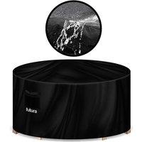 Futura Premium 600D Round 128x71cm Waterproof Garden Furniture Cover, Outdoor Patio Weatherproof Rattan Table & Chair Set Guard | Size: 1 Pack