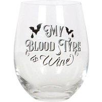 KDMD My Blood Type is Wine Stemless Wine Glass in White
