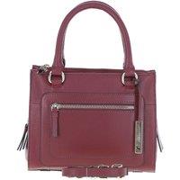 Three Section Real Leather Tote Shoulder Bag