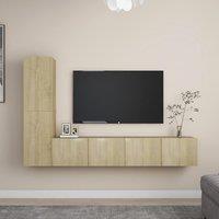 4 Piece TV Cabinet Set Sonoma Oak Engineered Wood