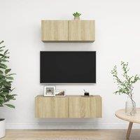 Berkfield Home 2 Piece TV Cabinet Set Sonoma Oak Engineered Wood in Brown