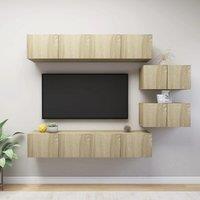 Berkfield Home 6 Piece TV Cabinet Set Sonoma Oak Engineered Wood in Brown