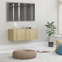 Berkfield Home TV Cabinet Sonoma Oak 80x30x30 cm Engineered Wood in Brown | Size: 80 x 30 x 30 cm