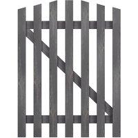 90x120cm Outdoor Arched Wooden Garden Gate Fence Door, Grey
