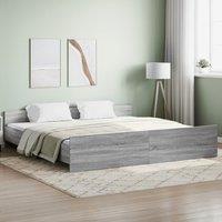 Berkfield Home Bed Frame with Headboard & Footboard Grey Sonoma 200x200 cm