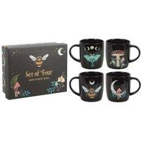 KDMD Set of 4 Dark Forest Mugs in Black
