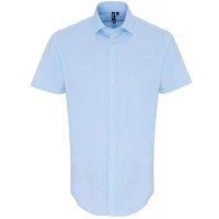 Premier Men's Poplin Stretch Short-Sleeved Shirt in Pale Blue | Size: 4XL