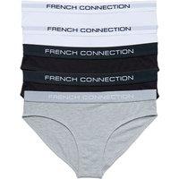 French Connection Women's 5 Pack Cotton Briefs in White | Size: XS