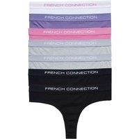 French Connection Women's 7 Pack Cotton Thongs in Grey | Size: XS