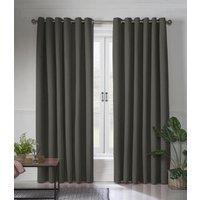 Luxury Living Linen Look Ring Top Blackout Curtains in Charcoal | Size: 110 cm width x 183 cm drop