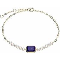 Gemondo Women's ECFEW Unifier Lapis Lazuli & Pearl Chain Link Bracelet In Sterling Silver in White | Size: 7 inches