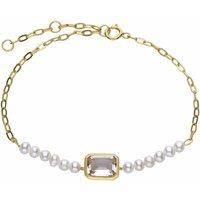 Gemondo Women's ECFEW Unifier White Topaz & Pearl Chain Bracelet In Sterling Silver | Size: 7 inches