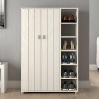 GFW Bideford Tall Shoe Cabinet in White