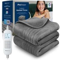 Pro Breeze Luxury Fleece Electric Heated Throw in Grey