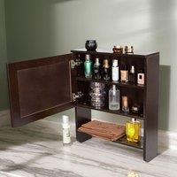 Gr8 Home Bathroom Storage Wall Mounted Cabinet Wooden Brown Door Cupboard Shelf Organiser