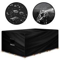 Futura 420D Rectangular 150x90x75cm Waterproof Garden Furniture Cover, Outdoor Patio Weatherproof Rattan Sofa Shield in Black | Size: 1 Pack