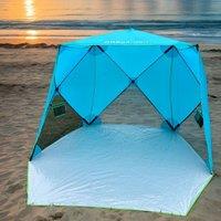 Gr8 Garden Blue Pop Up Family Beach Tent Sun Shade Camping Shelter 3-4 Person UPF50+ UV