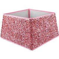 VFM e-Store Christmas Tree Skirt Folding Sequin Xmas Decoration 30. Rose Pink
