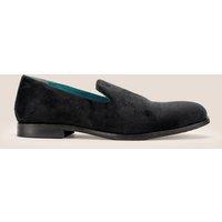 Oswin Hyde Men's Lennox Velvet Smoking Loafer in Black | Size: 8