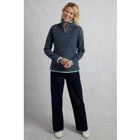 Weird Fish Women's Beye 1/4 Zip Grid Fleece in Mid Navy | Size: 10