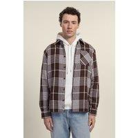 Larsson & Co Men's Check Overshirt in Brown | Size: Large