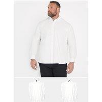 BadRhino Men's 2 Pack Poplin Long Sleeve Shirts in White | Size: Large