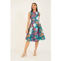 Yumi Women's Green Floral 'Karina' Skater Dress | Size: 8