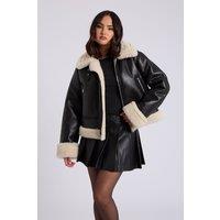 Urban Bliss Women's Cropped Bonded Jacket in Black | Size: 12