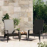 Berkfield Home Garden Adirondack Chair Black Poly Rattan