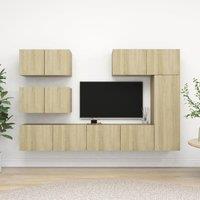 Berkfield Home 6 Piece TV Cabinet Set Sonoma Oak Engineered Wood in Brown