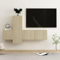 Berkfield Home 3 Piece TV Cabinet Set Sonoma Oak Engineered Wood in Brown