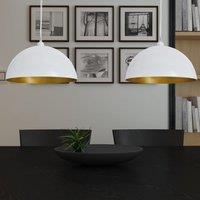 Berkfield Home Ceiling Lamp 2 pcs Height-adjustable Semi-spherical White