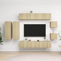 8 Piece TV Cabinet Set Sonoma Oak Engineered Wood