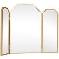Melody Maison Gold Hexagon Triple Dressing Table Mirror 82cm X 59cm | Size: 82 cm X 59 cm