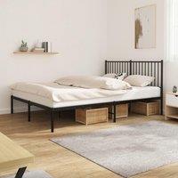 Berkfield Home Metal Bed Frame with Headboard Black 160x200 cm