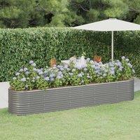 Berkfield Home Garden Raised Bed Powder-coated Steel 368x80x68 cm Grey | Size: 368 x 80 x 68 cm