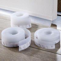 mysmartbuy Set of 3 Silicone Door & Window Seals - High Quality TPE Draught Excluder Strips 2.5, 3.5 & 4.5cm Widths - Each Roll Measures 5m in Clear