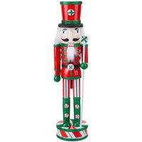 VFM e-Store Nutcracker Candy Wooden Christmas Decoration 15 Inch in Red